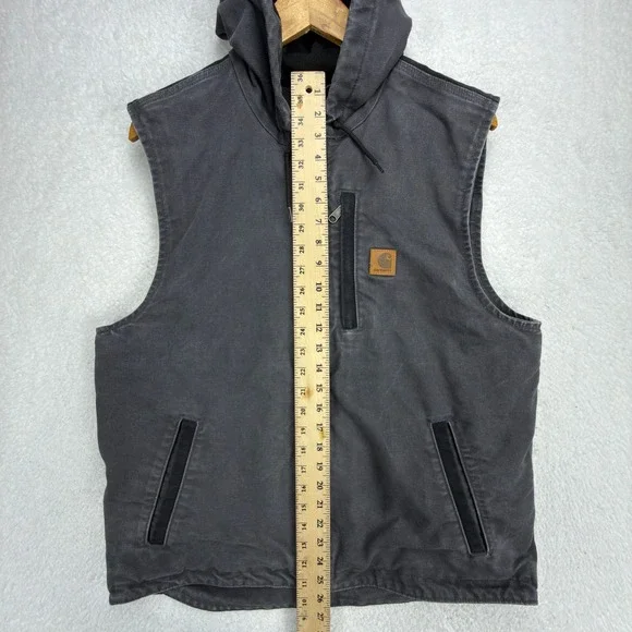 Carhartt Knoxville Hooded Vest Fleece Lined Mens Medium 101687 029 Shadow Gray - Picture 7 of 10